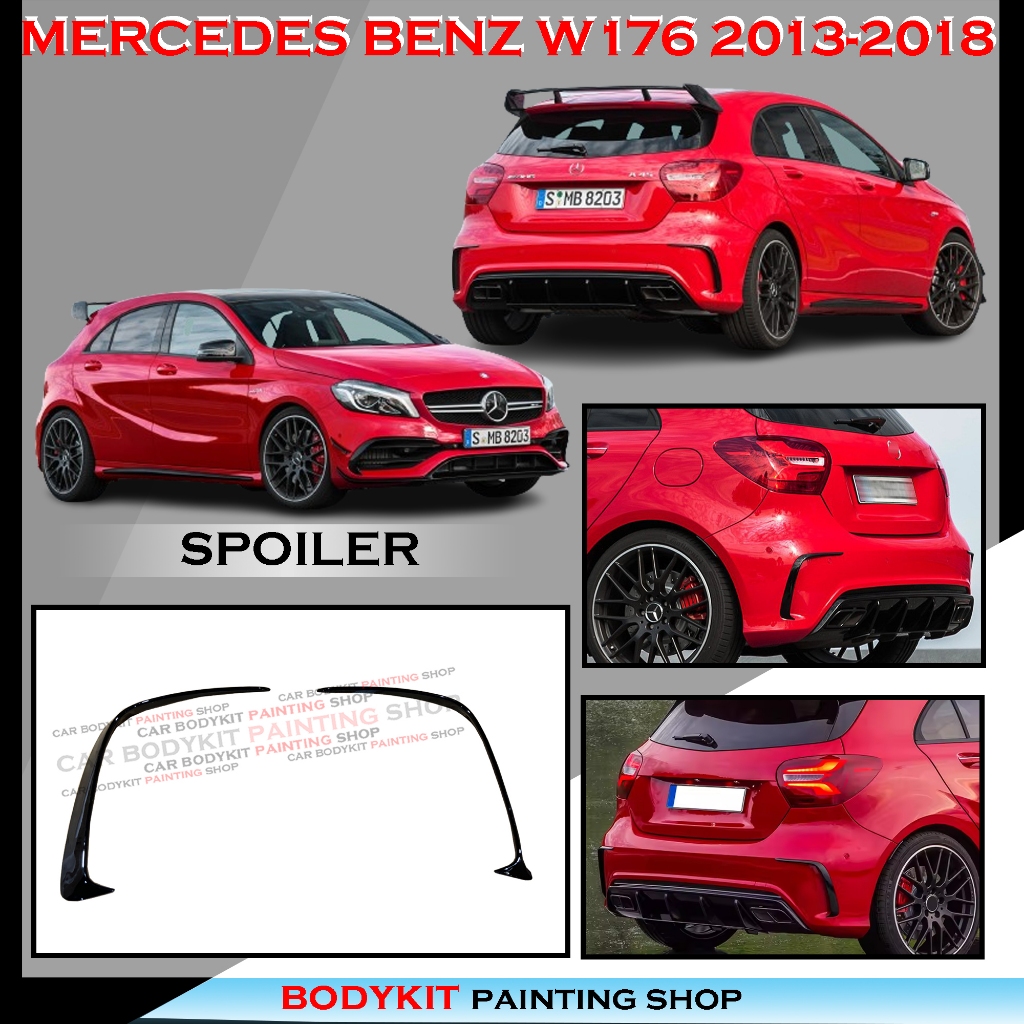 Mercedes Benz A Class W176 2013 2018 Rear Splitter Vents Modified Parts Material Abs Bodykit