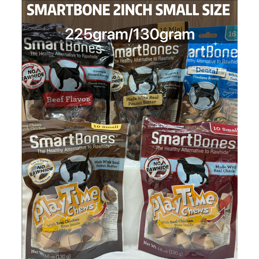 SMARTBONE MINI 16PCS 225GRAM SmartBones Play Time Chews 10PCS 130G