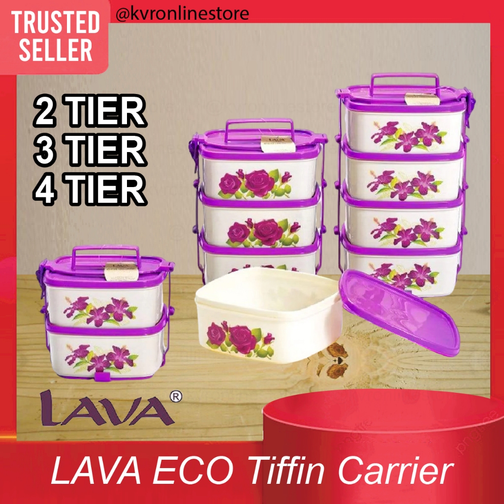 LAVA Tiffin Carrier Air Tight Lunch Box Stackable Food Container ...