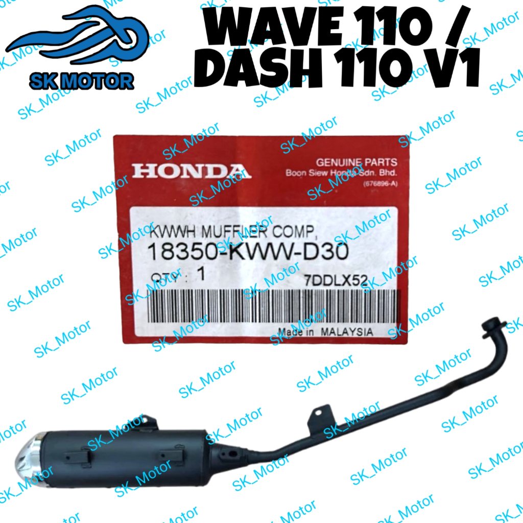 Honda WAVE 110 DASH 110 V1 Original Muffler Comp Assy Exhaust Pipe ...