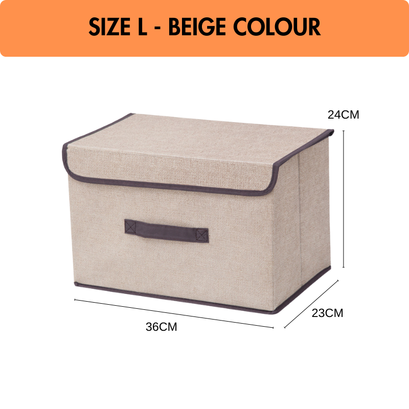 Portable Non-woven Storage Box Foldable Linen Cloth Storage Box ...