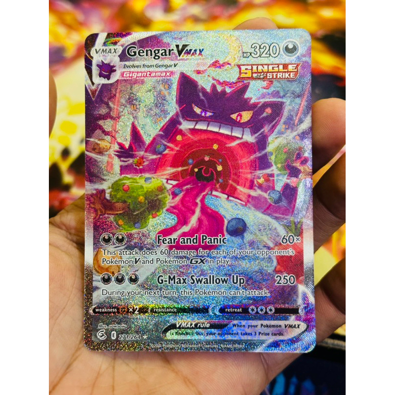 Gengar Vmax Alternate Art 271/264 - Fusion Strike Pokemon TCG | Shopee ...