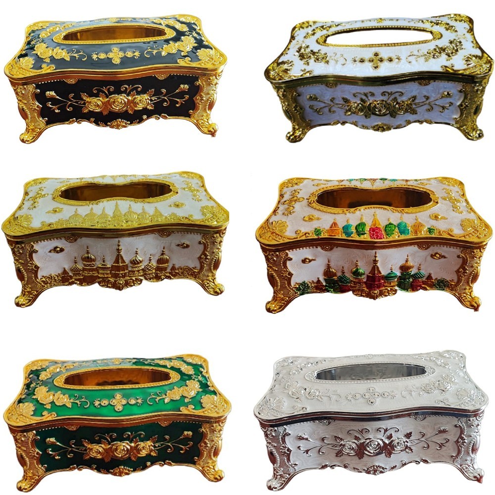 TRENY Large Luxury Castle Style Tissue Box Cover Fashion Finishing Box ...