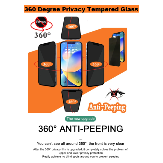 Tecno 360 Degree Privacy Screen Protector Glass Spark 7T 8P 8C 8T 10 ...