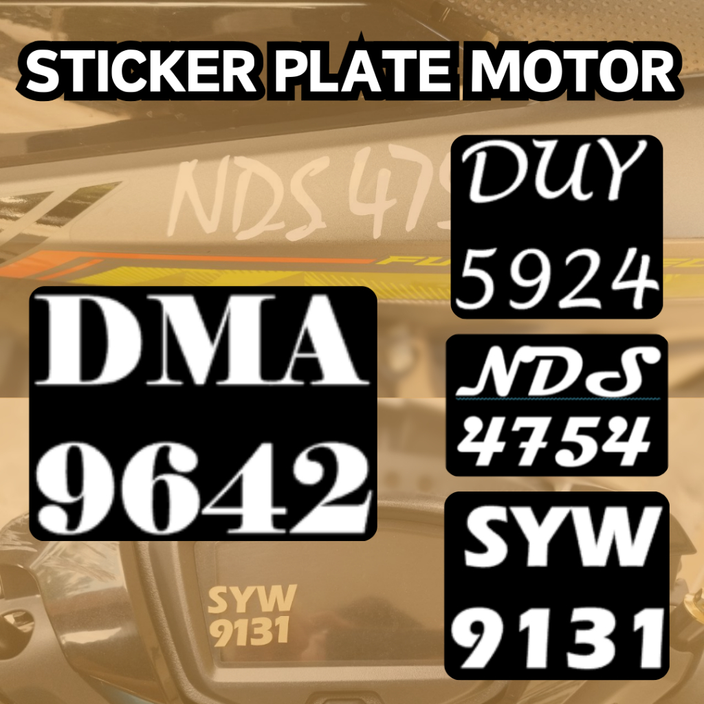 (5 INCH) STICKER PLATE NUMBER MOTOCYCLE BODY MOTOR CAR MIRROR LORRY ...