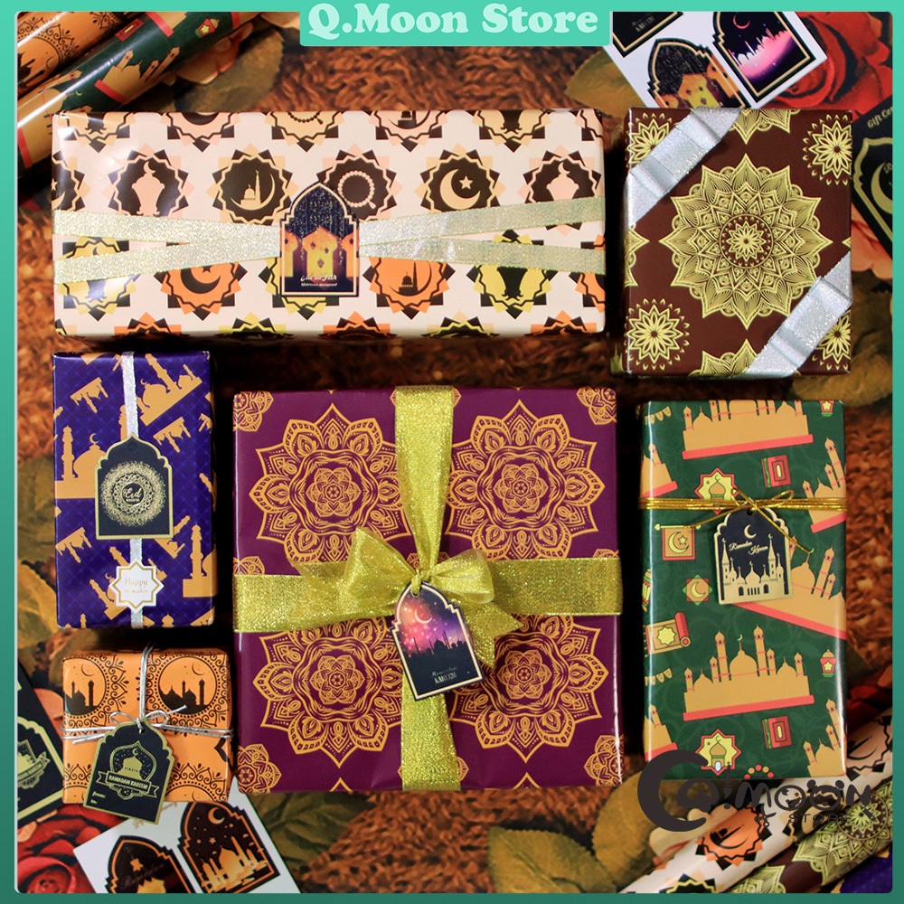 Q.Moon 100gsm Traditional Motif Premium Gift Wrapping Paper Haji Raya ...