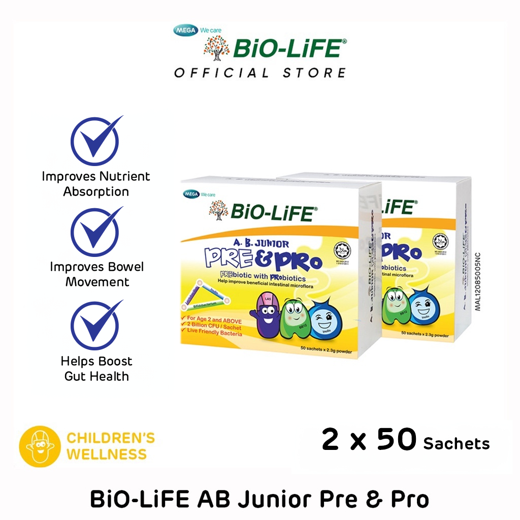 BiO-LiFE A.B. Junior Pre & Pro 2 X 50 Sachets (EXPIRY DATE MAY 2026 ...