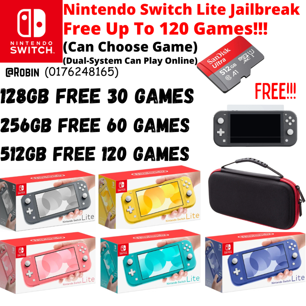 (DualSystem) Nintendo Switch Lite Jailbreak With Up To 120 Free Games