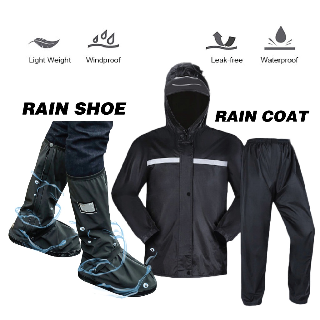 Motorcycle Rain Coat Waterproof Premium Raincoat Pants Set Baju Hujan Motorcycle Outdoor Jacket Jaket Rain Coat DRY FOX Shopee Malaysia