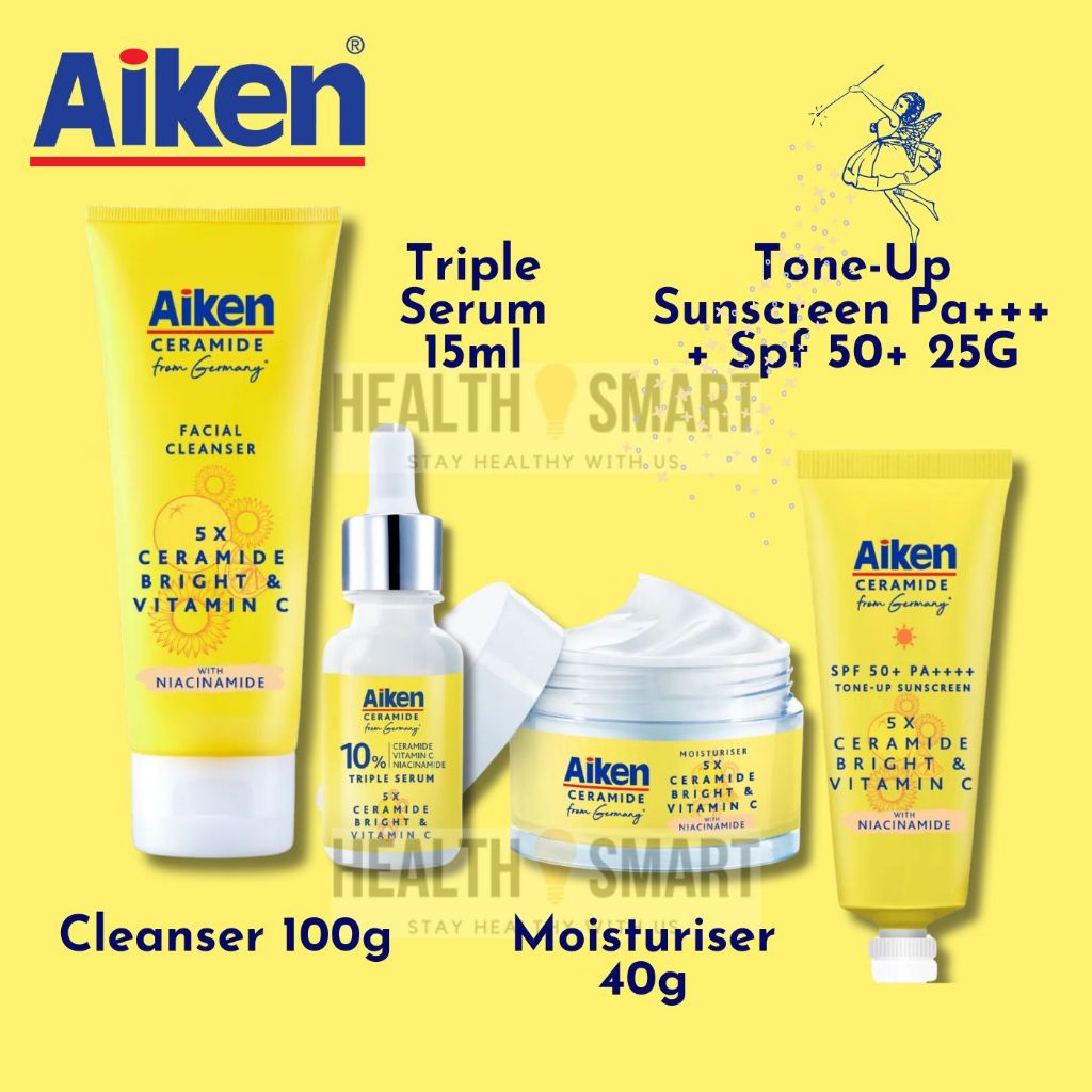 AIKEN 5x Ceramide Bright / Niacinamide Facial Cleanser 100g / Triple