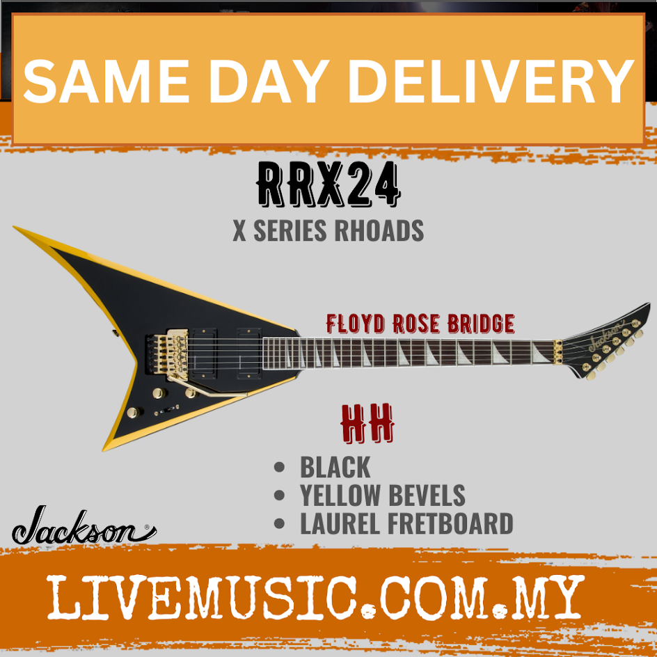 Jackson X Series Rhoads RRX24 Electric Guitar - Black with Neon Yellow ...