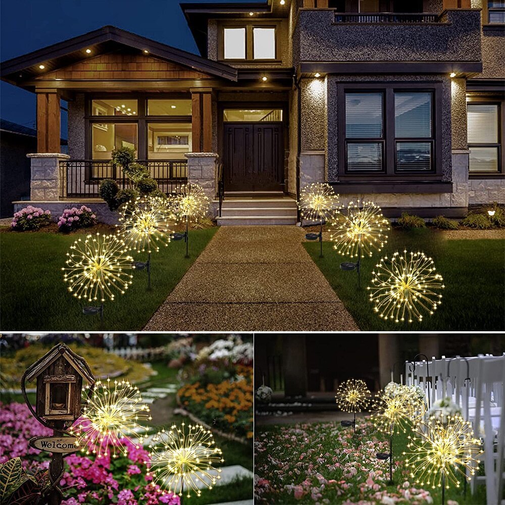 lampu led solar hiasan taman klip klip kelip kelap warna warni luar ...