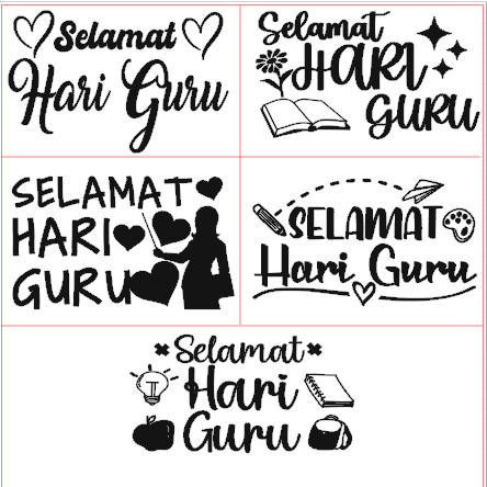 STICKER SELAMAT HARI GURU CIKGU HAPPY TEACHER'S DAY WISH CELEBRATION