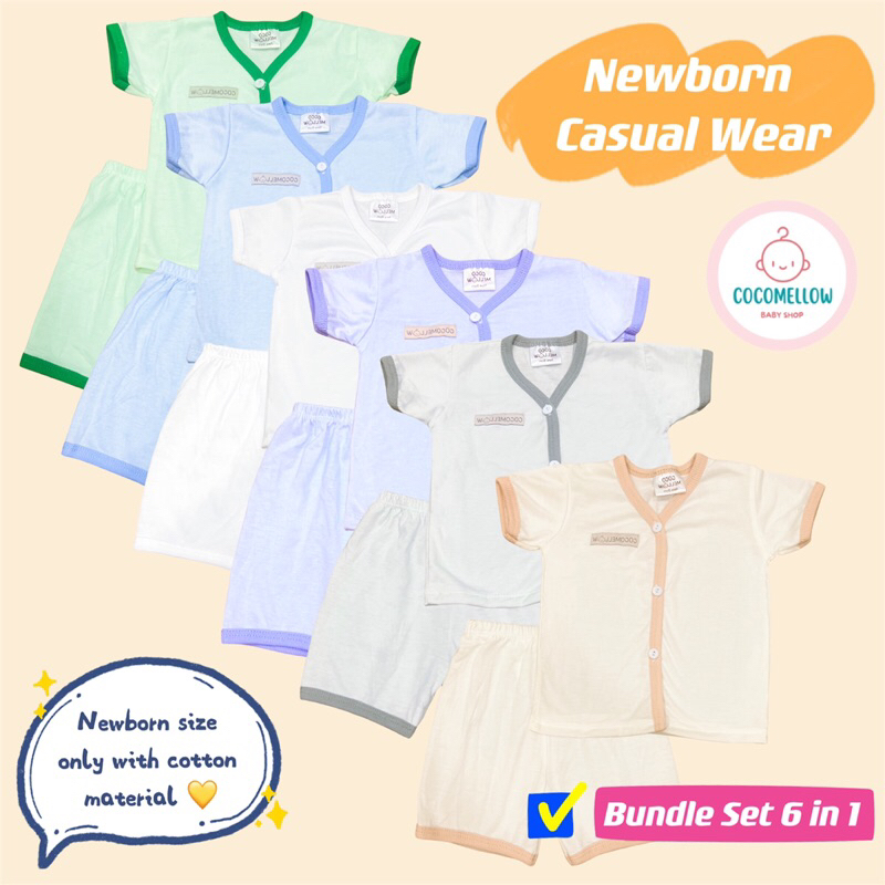 COCOMELLOW | Newborn Cotton Casual Set | Short Sleeve Baby Clothes ...