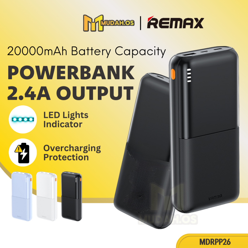 REMAX Portable Flight Approved Powerbank 20000mAh USB Type C Input 2A ...