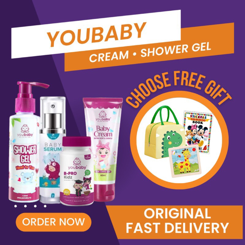 YOUBABY BABY CREAM SERUM SHOWER GEL KRIM BAYI BATUK KAHAK DAN SELESEMA