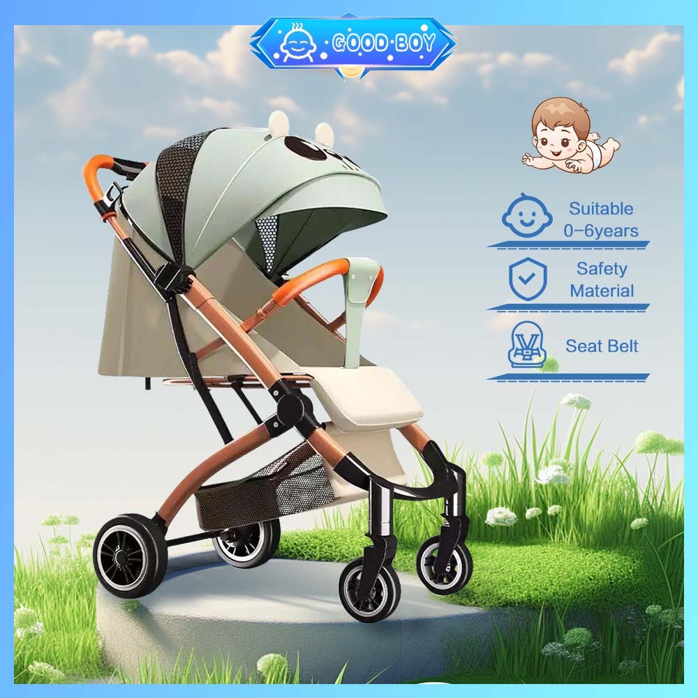 Cod Good boy Premium Easy Fold One Hand Fold Stroller New Born Travel Stroller 2 Way Facing