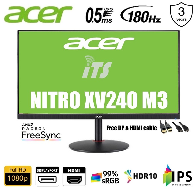 Acer Nitro 238 Xv240yp 2msgtg 165hz Xv240ym3 05ms 180hz Hdr10 Ips Fhd Gaming Monitor 1166