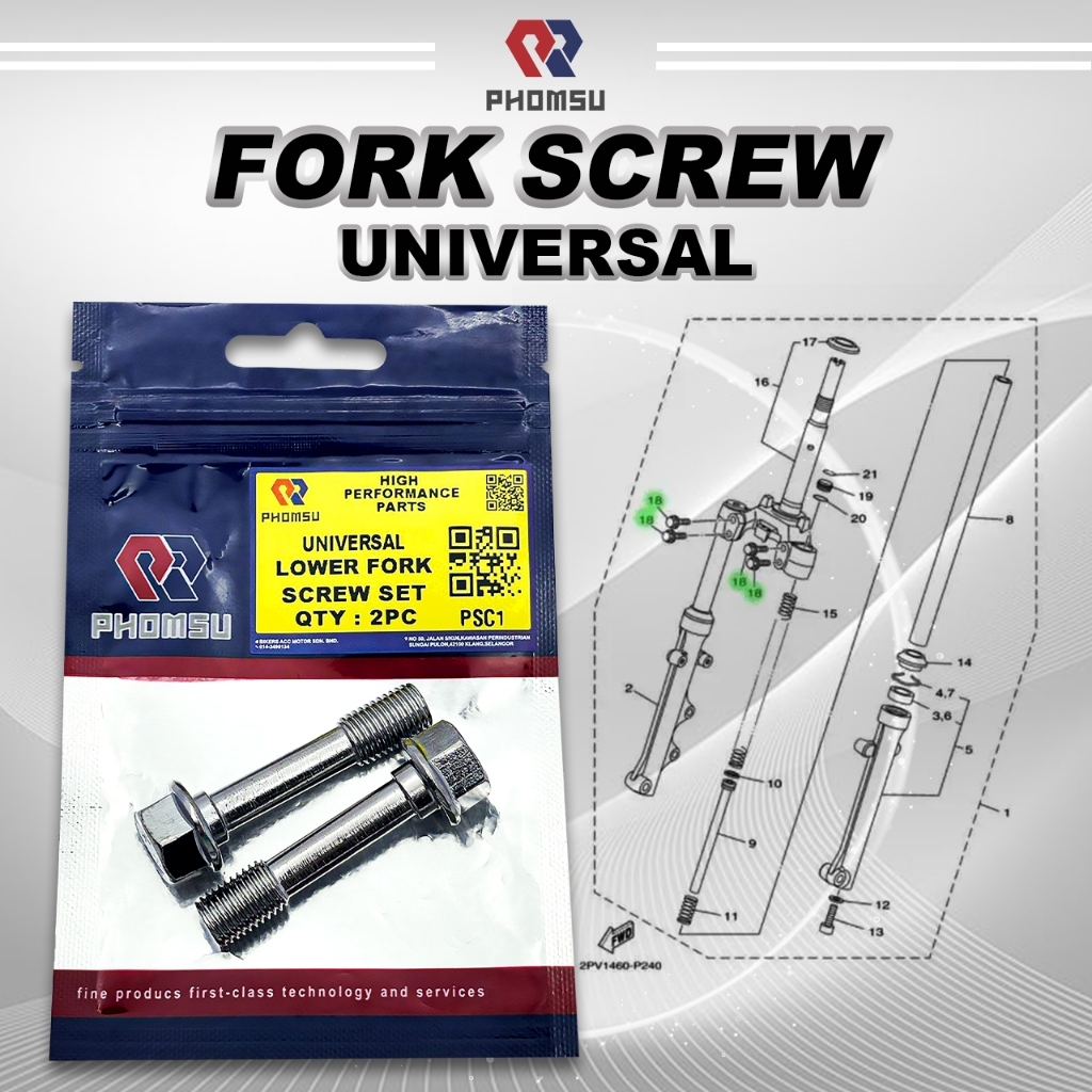 FORK SCREW TURUN FORK Y15 LC135 RS150 SRL 115 NVX 155 SYM VF3 BENELLI ...