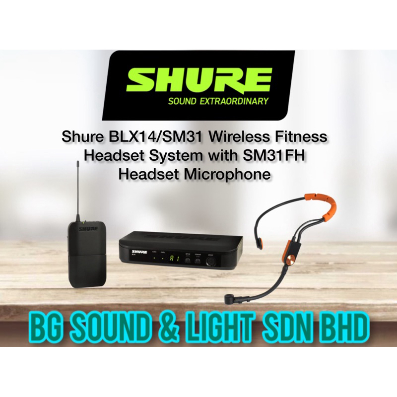 Shure BLX14 SM31 Wireless Fitness Headset System with SM31FH