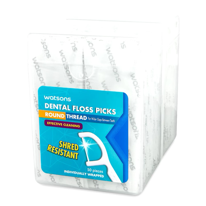 Watsons 50pcs Round Thread Dental Floss (Individual Wrapped) | Shopee ...