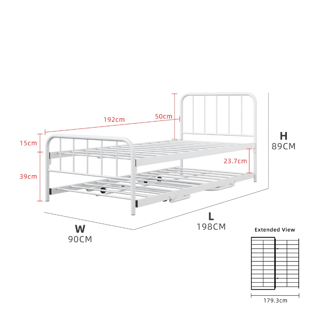 KitchenZ 6.4FT Katil Besi/Katil Tarik / Katil Sorong / Rangka Katil ...