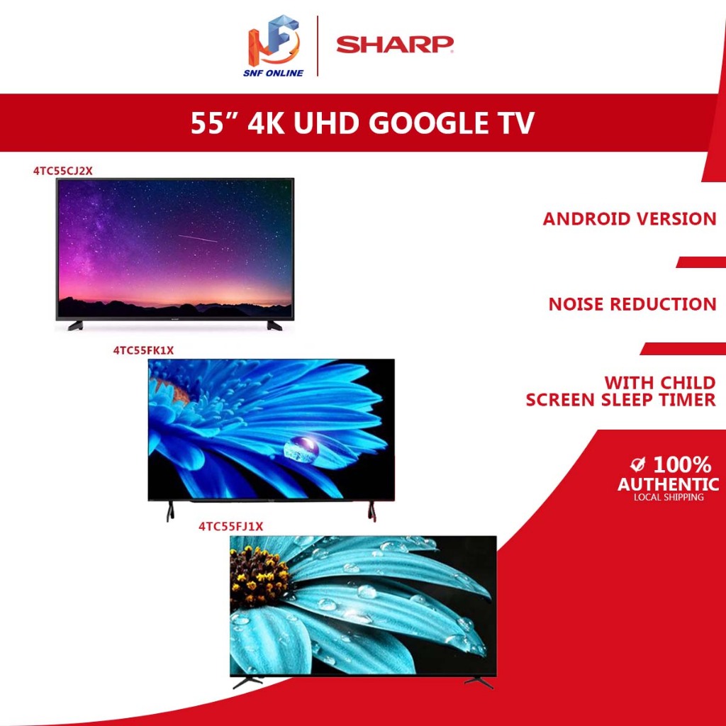 Sharp LED TV 4K Ultra HD Smart TV Netflix 4TC55CJ2X / Google TV