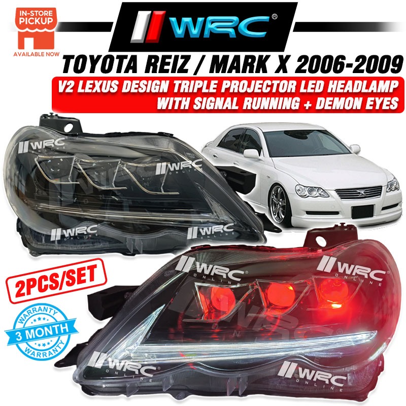Toyota Reiz / Mark X 2006 - 2009 V2 Lexus Design Triple Projector Led ...