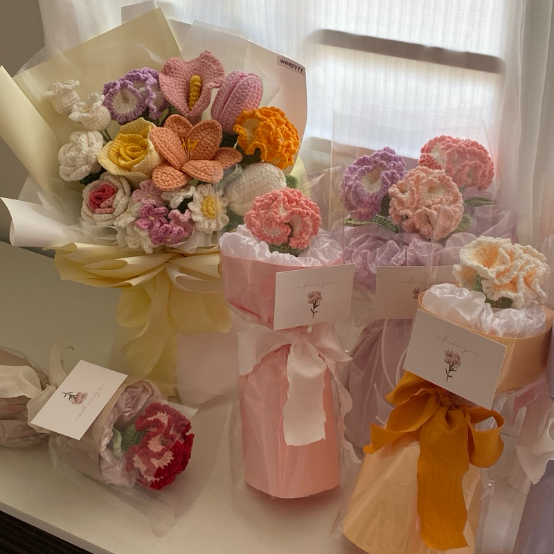[Mother’s Day Special] Crochet Carnation Bouquet Morther’s Day Bouquet
