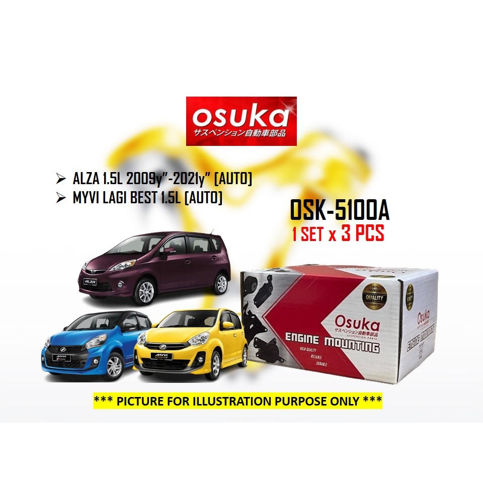 OSUKA - Perodua Myvi Lagi Best 1.5L Alza 1.5L D54T Engine Mounting Kit ...