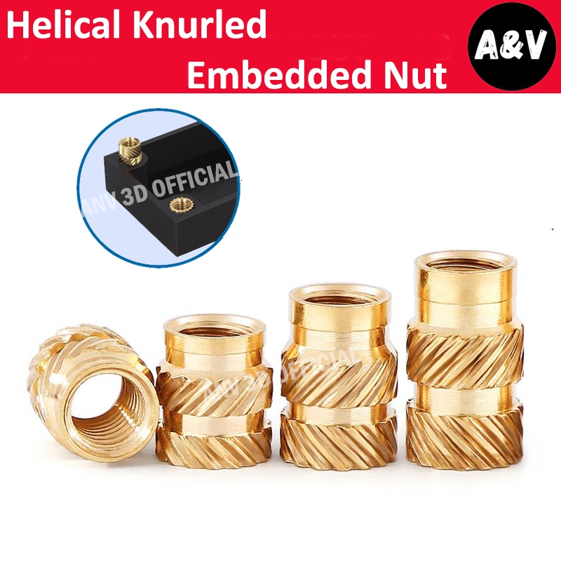[M2 M3 M4 M5] Helical Knurled Embedded Nut / Heat Threaded Inserts ...