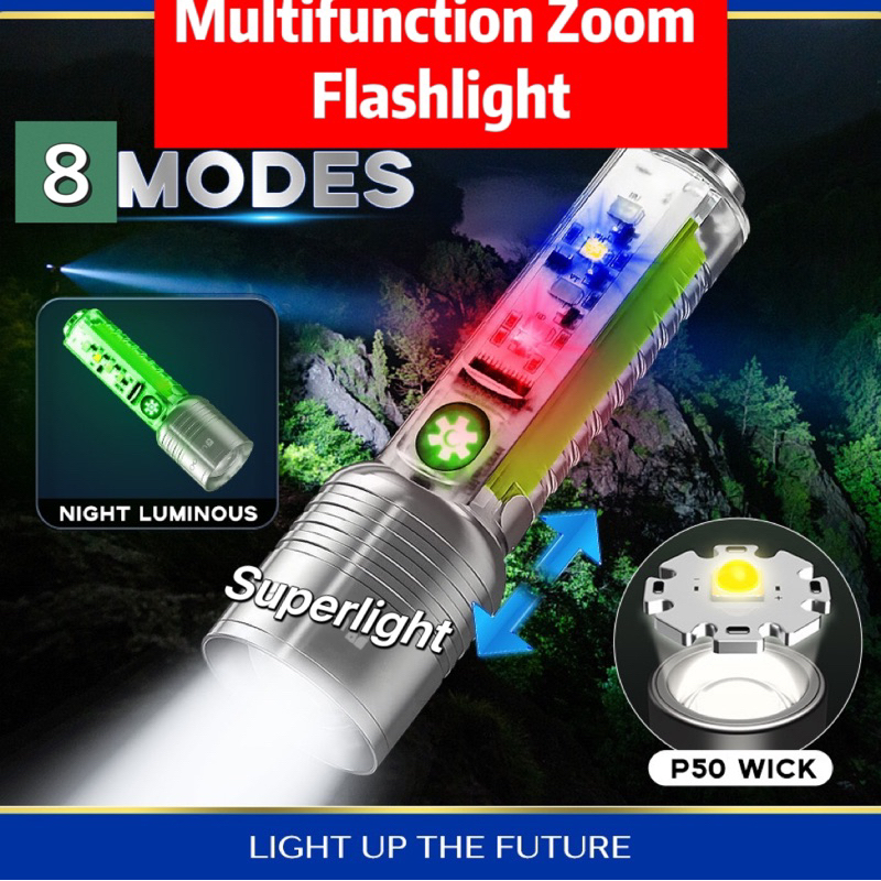 Zoomable Torch Light Super Bright Outdoor Lighting Waterproof LED ...