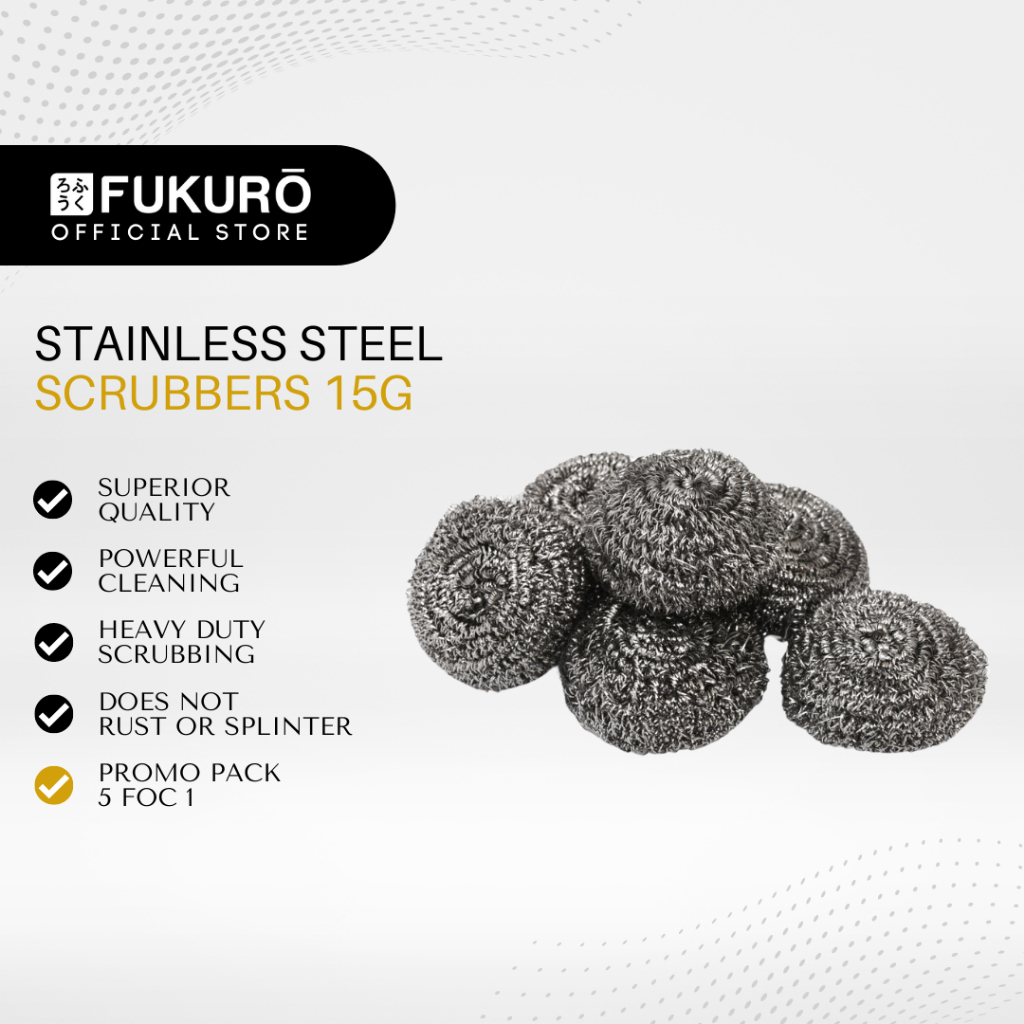 fukuro-stainless-steel-scrubbers-15g-5-1-pcs-shopee-malaysia