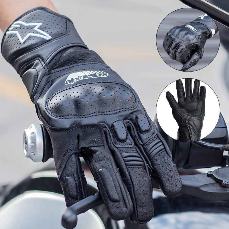 Original SP5 Full Leather Glove Touch Screen Glove Motorcycle Superbike ...