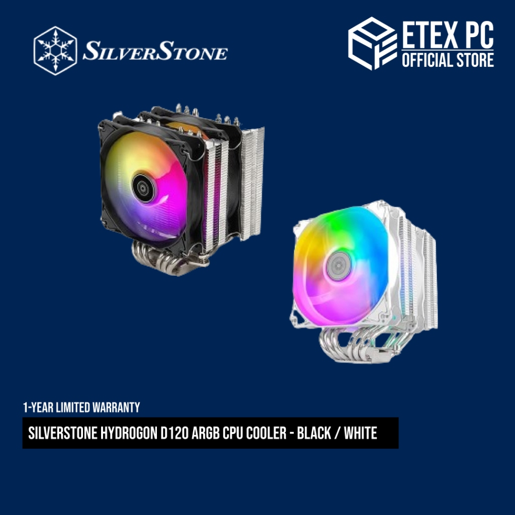 SilverStone Hydrogon D120 ARGB CPU Cooler - Black / White # SST-HYD120 ...