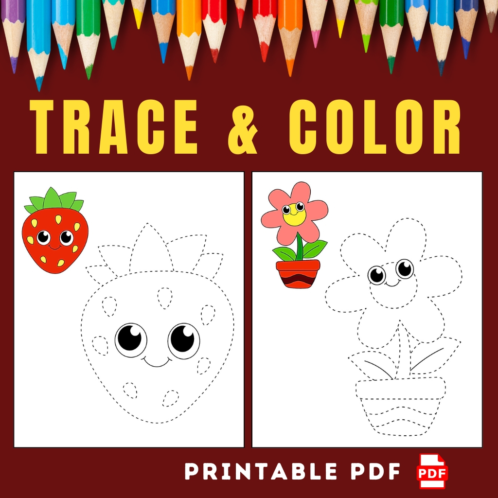 [PDF] Tracing and Coloring Worksheets for Kindergarten and Primary Kids ...