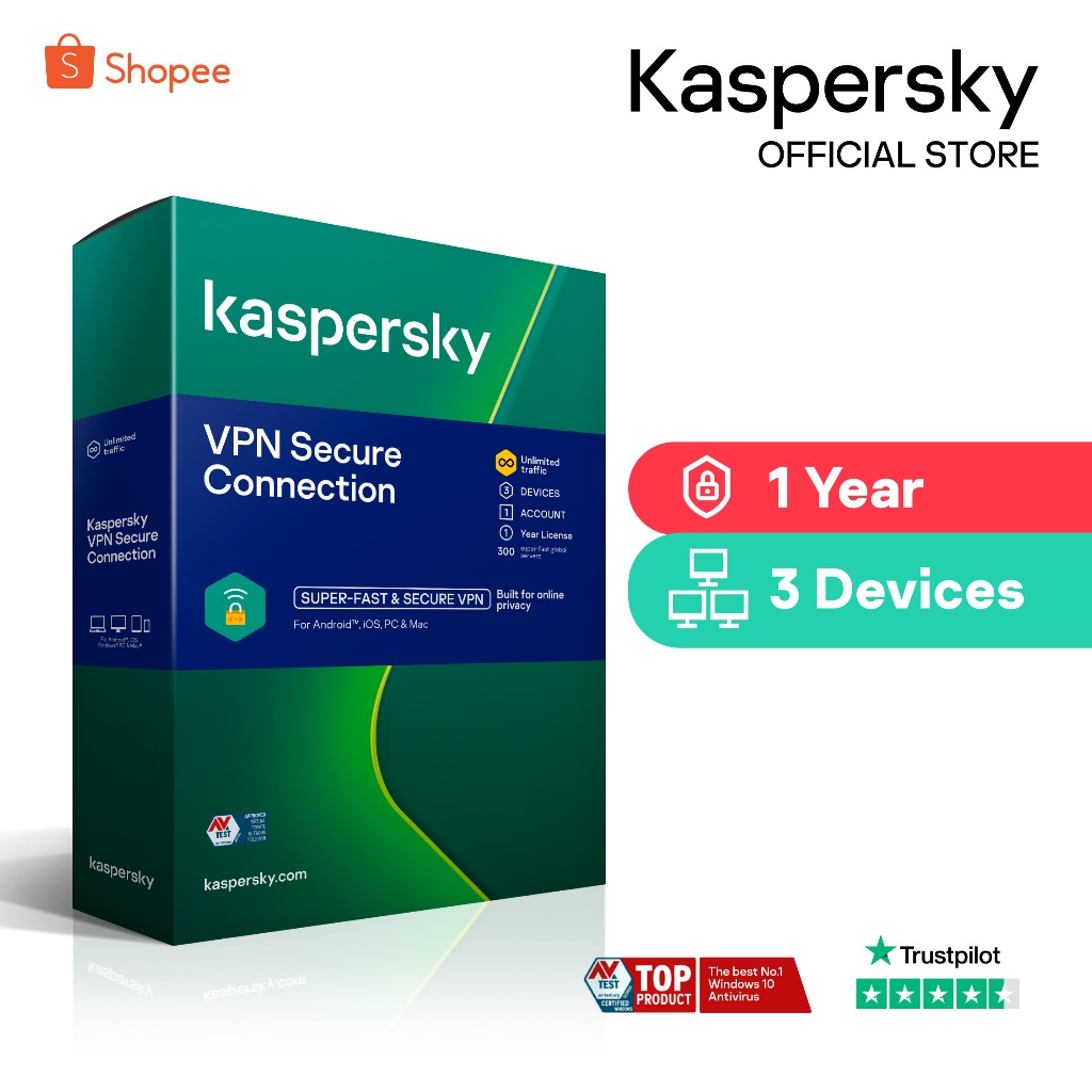 Kaspersky Secure Connection 1 Year (VPN) - 3 Devices | Shopee Malaysia