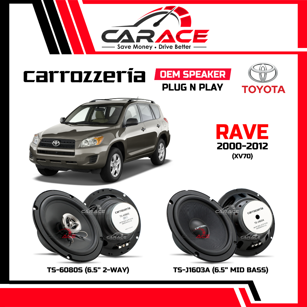 CARROZZERIA Speaker Plug and Play Speaker PNP Front Rear Door 6 inch ...