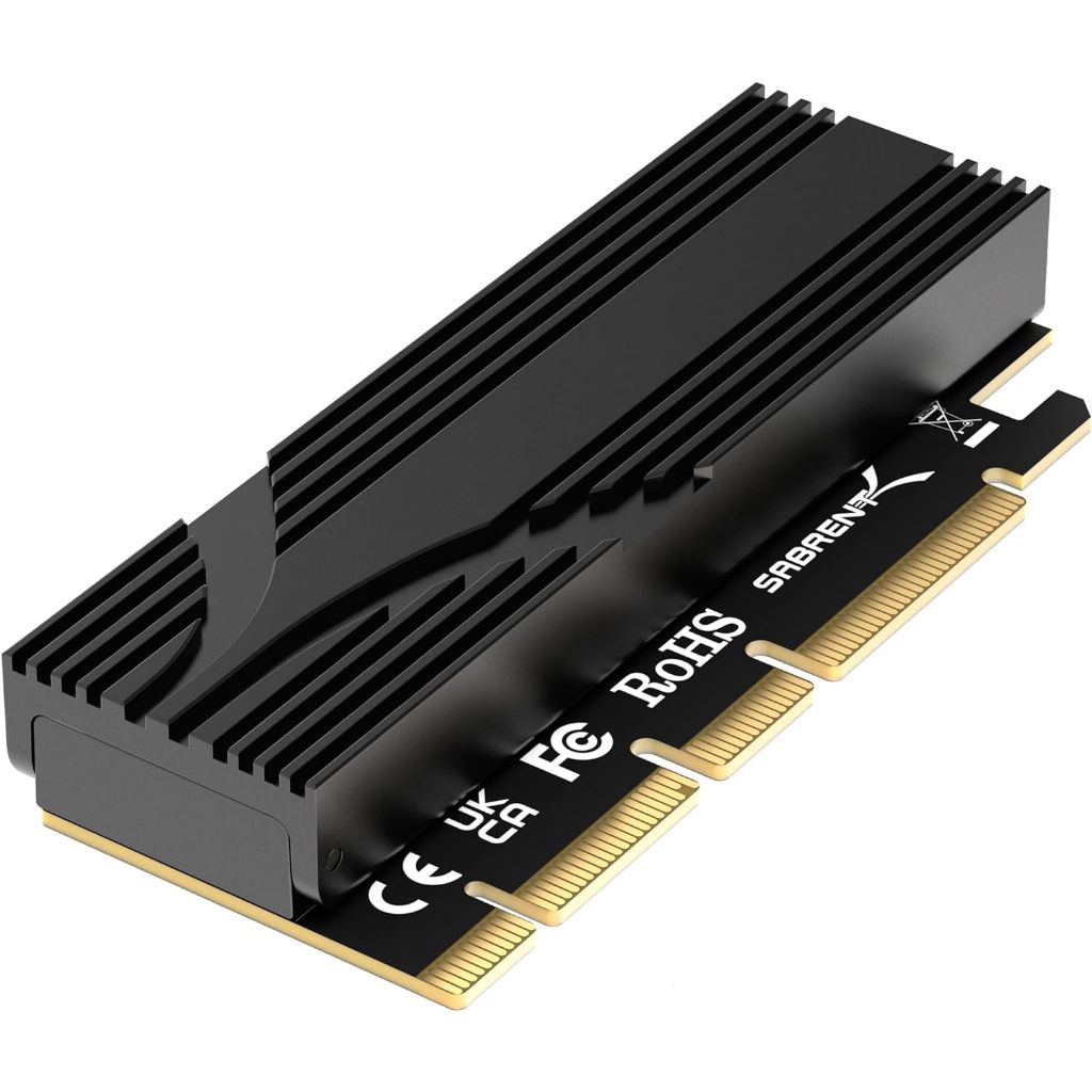Sabrent NVMe SSD to PCIe Adapter Card with Aluminum Heatsink