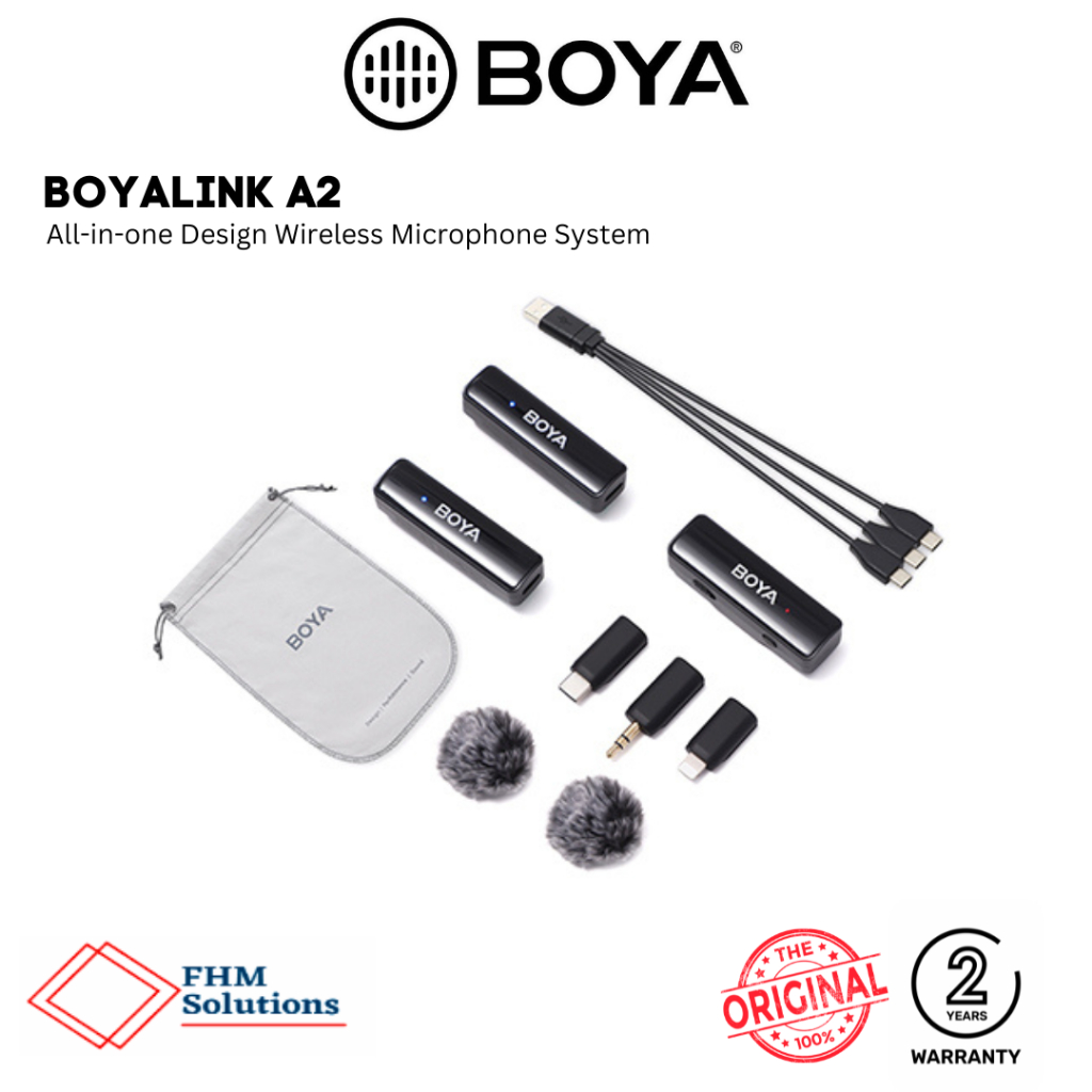 BOYA BOYALINK A2 All-in-one Design Wireless Microphone System | Shopee ...