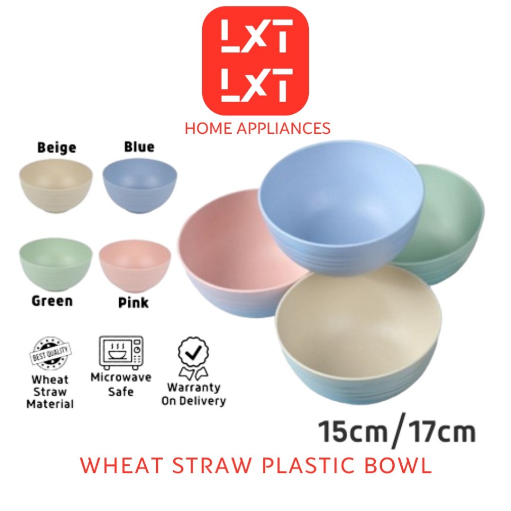 Wheat Straw Bowl Plastic Rice Bowl Nordic Snack Plate Tableware ...