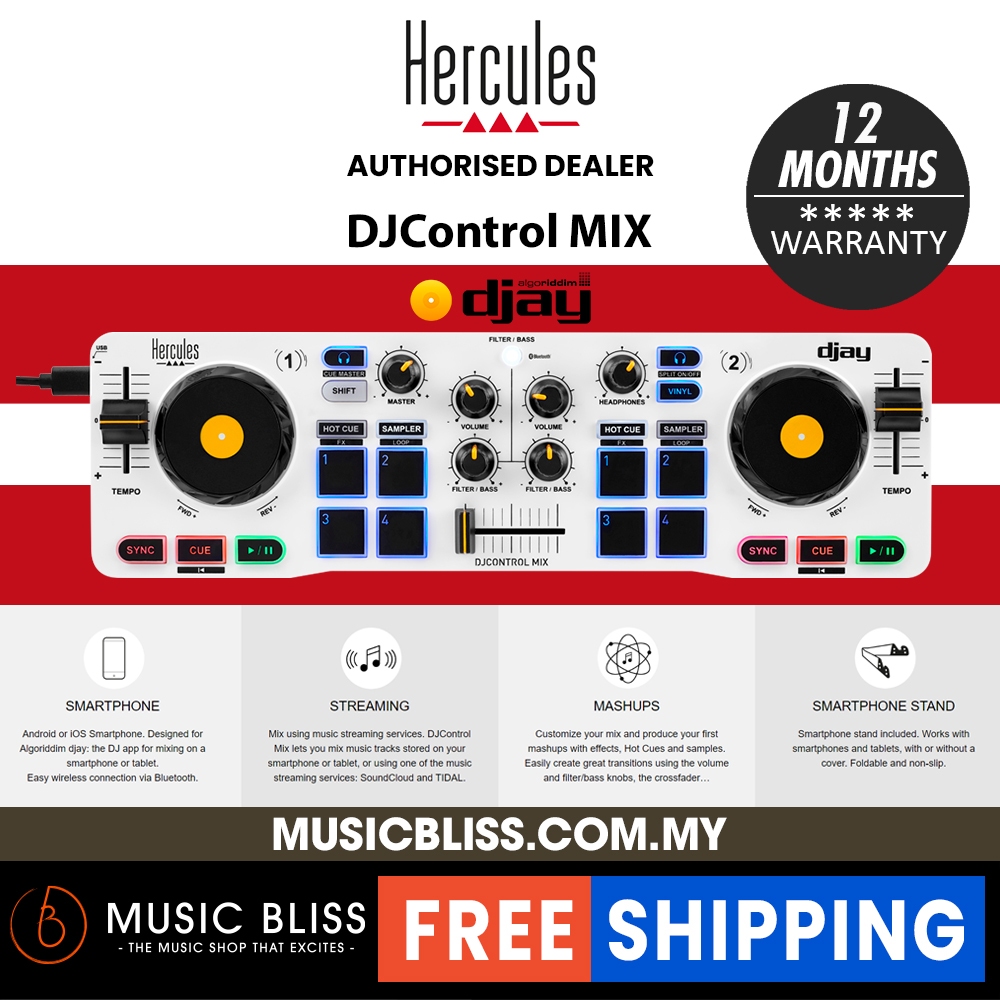 Hercules DJ DJControl Mix 2-channel DJ Controller for iOS and Android ...