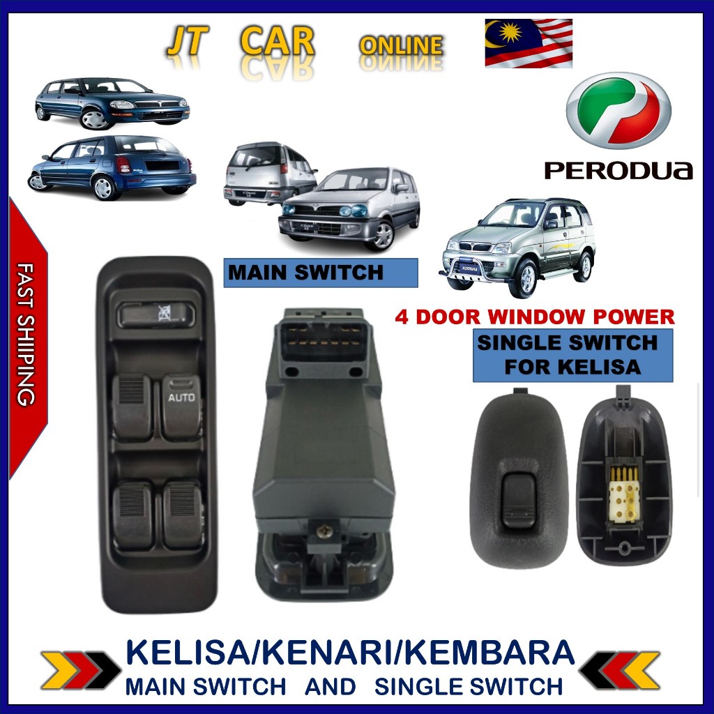 Perodua Kelisa Kenari Kembara Button Power Window Main Switch And Kelisa Single Switch Oem