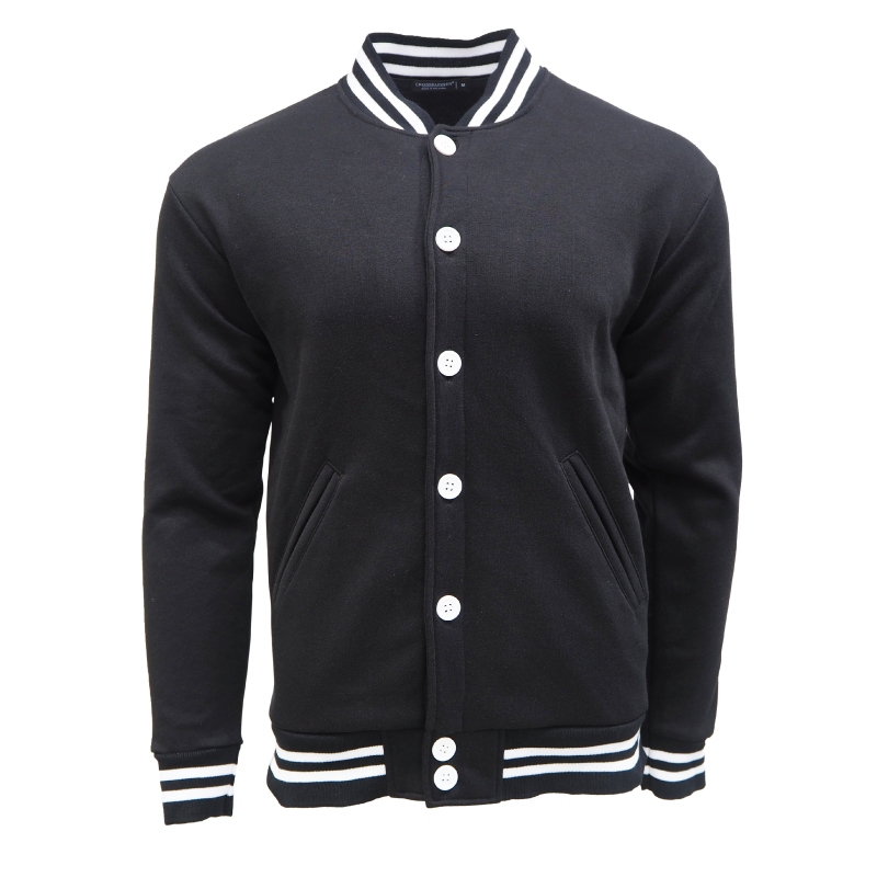 Gildan x Crossrunner Supreme Comfort Men Varsity Jacket Unisex Pocket Cotton Polyester Long Sleeve Men Jacket CRJ1100 Shopee Malaysia