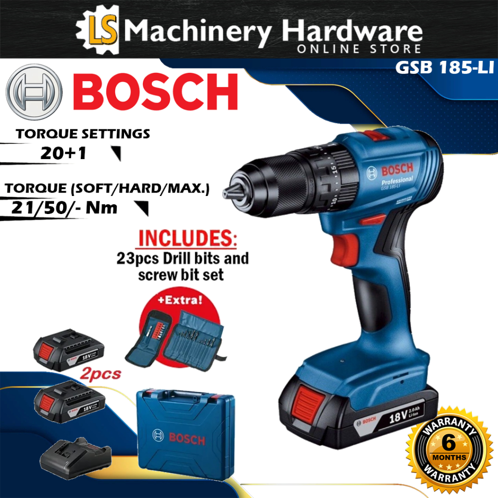 BOSCH GSB185-LI 18V Cordless Brushless Impact Drill - 1 Year Warranty ...