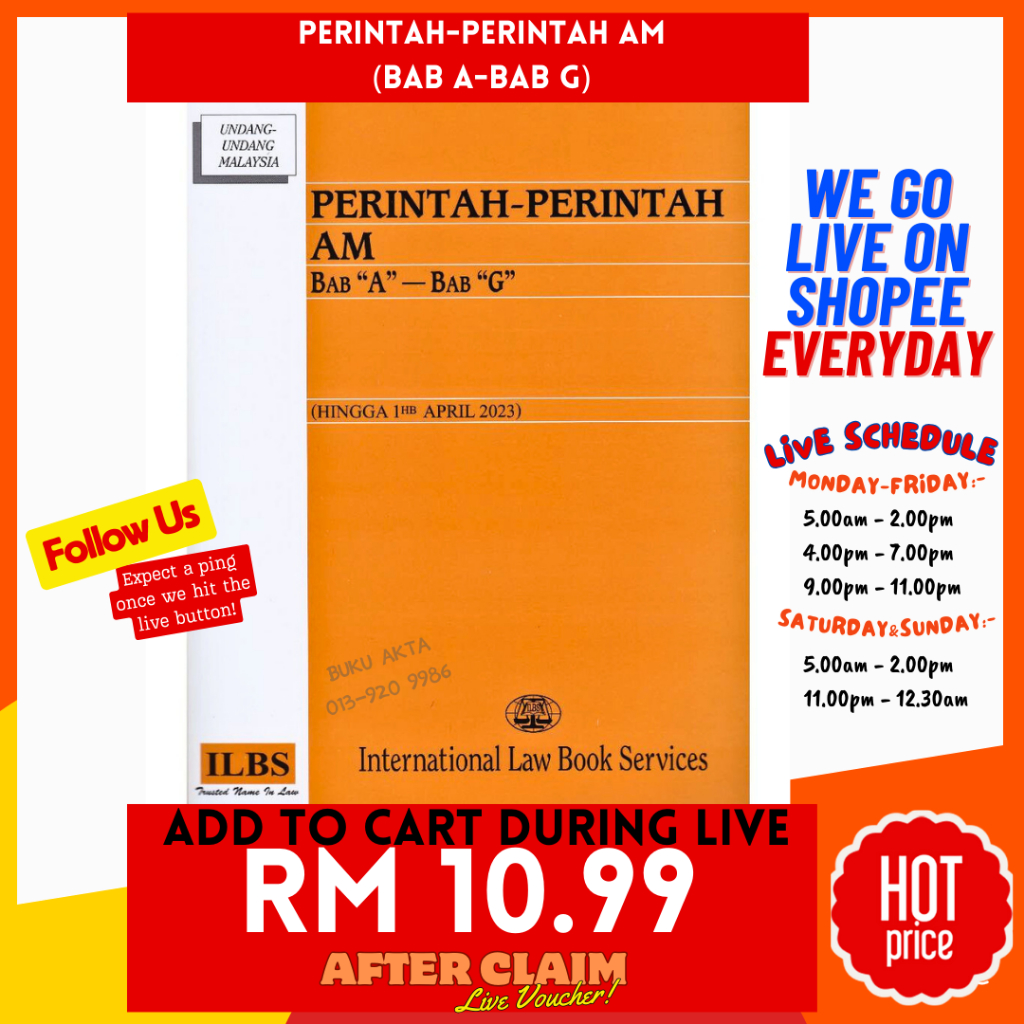 Perintah Perintah Am Bab “a” Bab “g” Hingga 1hb April 2023 Ilbs Shopee Malaysia 7227