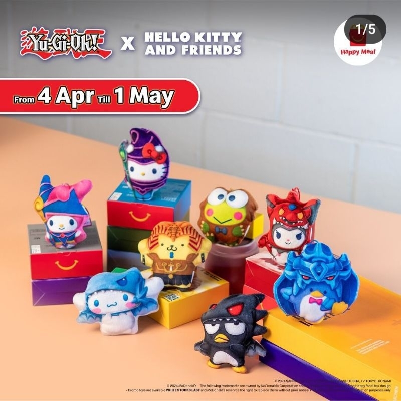 Yugioh Hello Kitty Sanrio Mcdonald's Happy Meal Mcd Toy Yu Gi Oh