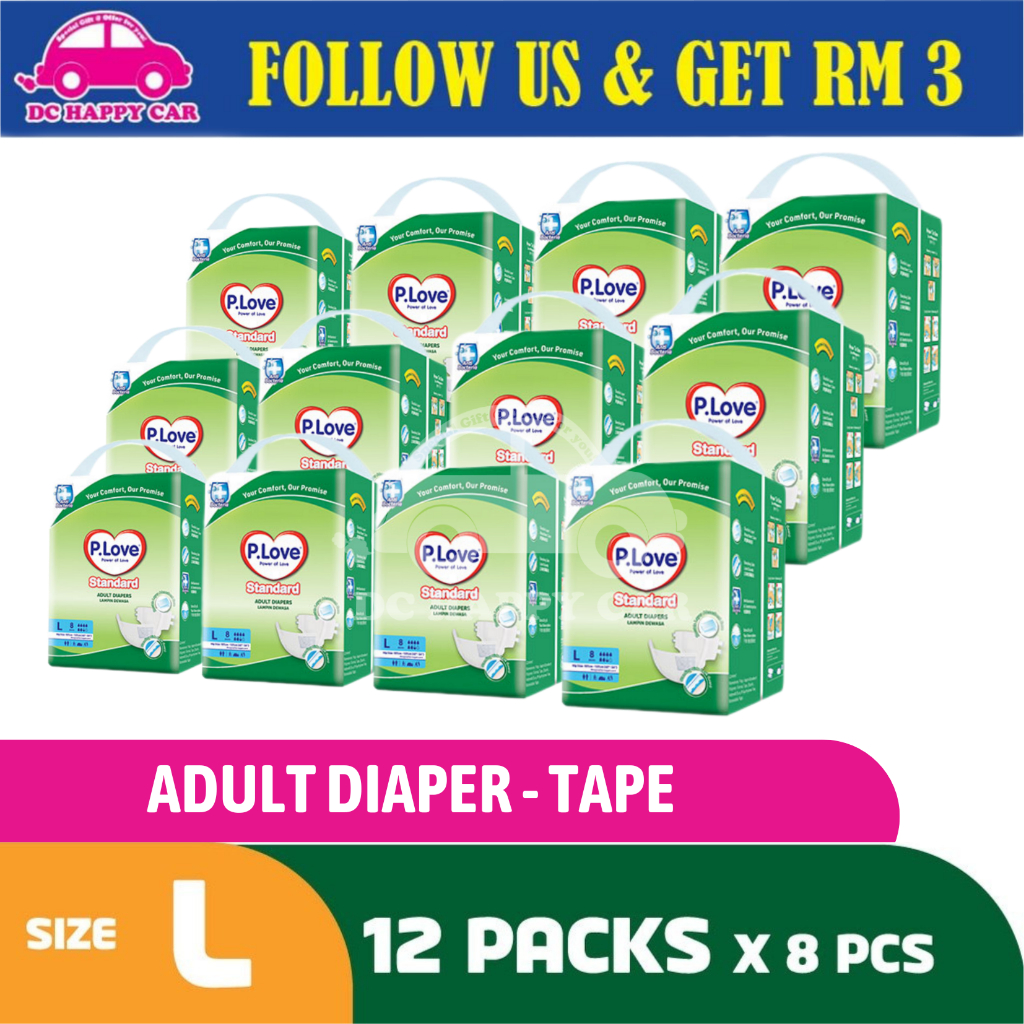 PLove Adult Diapers Tape Standard Adult Diaper / Pampers Dewasa Lampin ...