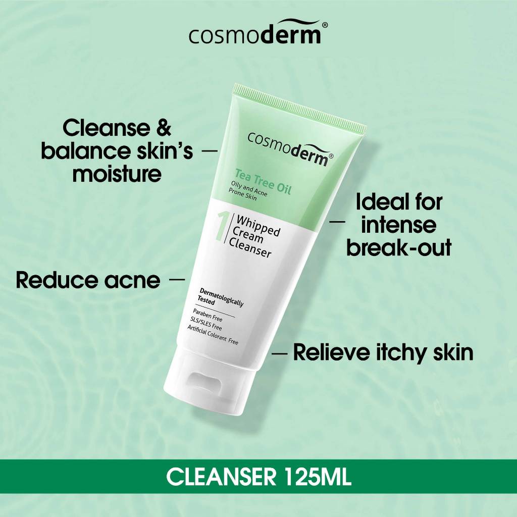 Cosmoderm Tea Tree Oil Whipped Cream Cleanser 125ml 