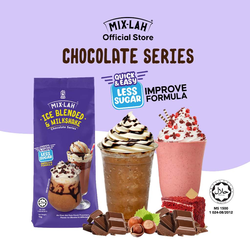 MIX-LAH Chocolate Series Ice Blended Milkshake Powder (1kg) | Shopee ...